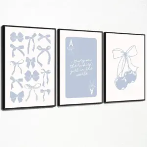 ALAYRA Cherry Bow Wall Art Set of 3 (Cherry Bow, 12"x16" Poster) 01