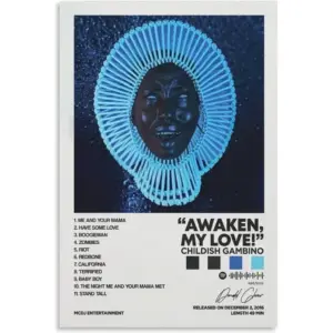 ALAYRA Childish Gambino - Awaken, My Love Album Cover Canvas Posters for Room Aesthetic Gift Unframe16x24inch(40x60cm) 01