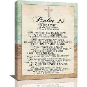 ALAYRA Christian Psalm Wall Art Bible Verse Pictures Wall Decor Farmhouse Jesus Living Room Painting Framed Artwork Home Decoration for Bedroom Bathroom Kitchen 12"x16" 01
