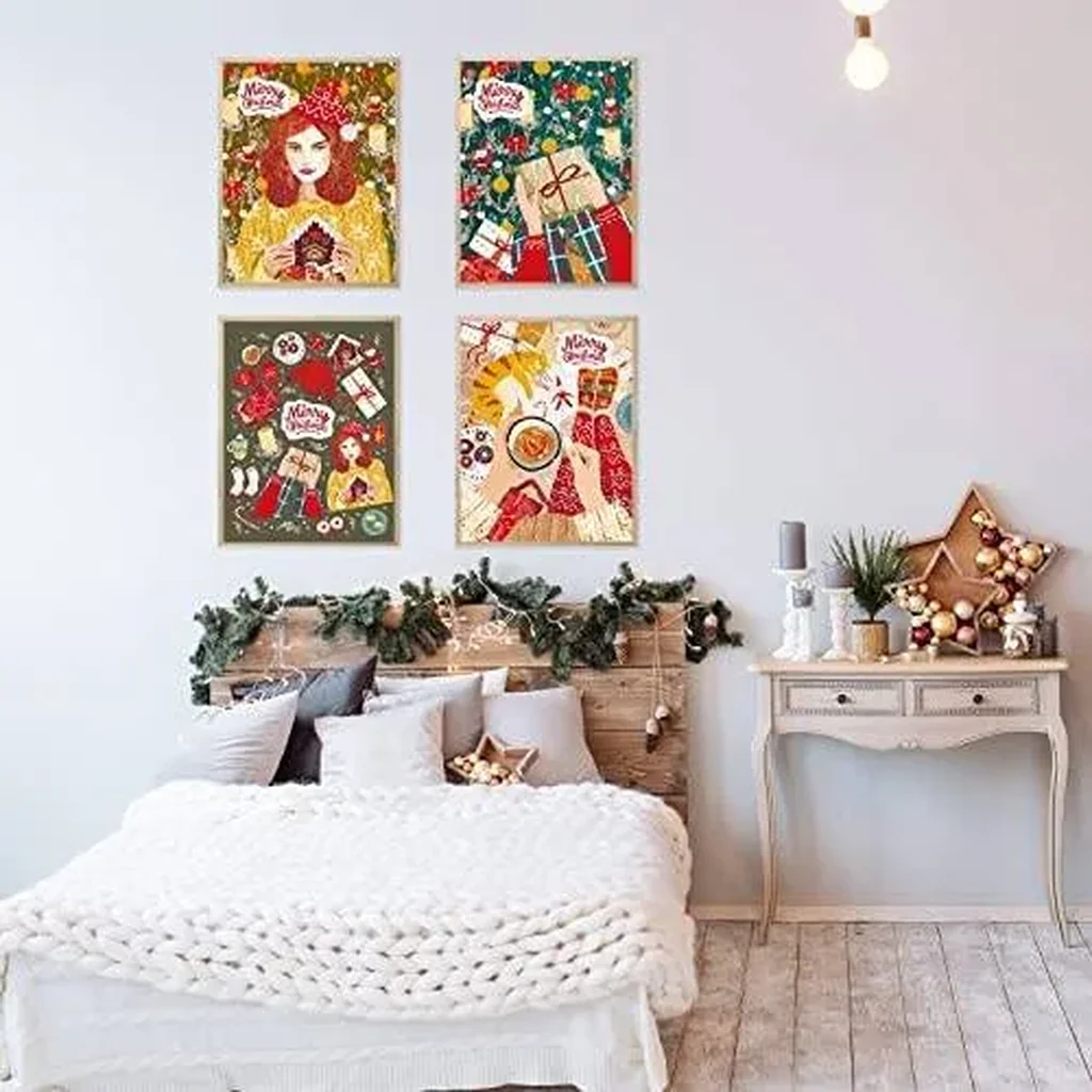 ALAYRA Christmas Posters Prints Wall Decor Christmas Wall Art Prints Gifts for Living Room Office Bedroom Decorations Christmas Signs Celebration Poster (Christmas Poster, 8"x10" UNFRAMED) 01 - Image 4