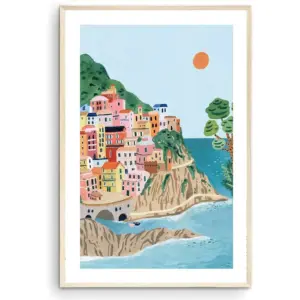 ALAYRA Cinque Terre Travel Print, Italy Art Print, Travel Gift, Travel Poster, Europe Print, Italian Coast, Italian Riviera, Housewarming Gift (Unframed) (11x14) 01