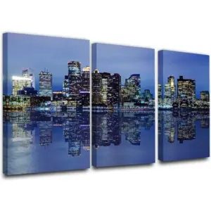 ALAYRA City Skyline on Canvas 24'' x 12'' x 3 panels Multi 01