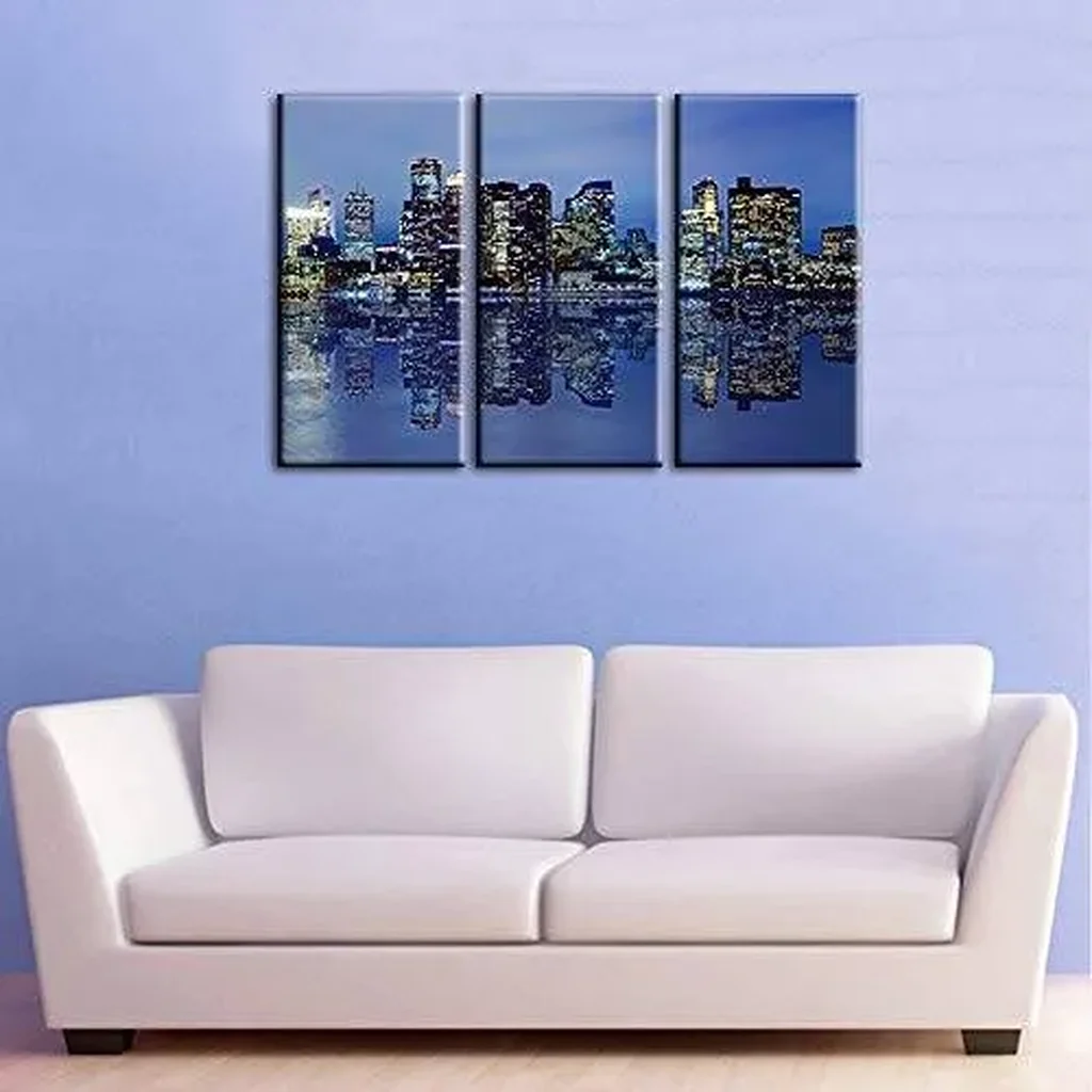 ALAYRA City Skyline on Canvas 24'' x 12'' x 3 panels Multi 01 - Image 2