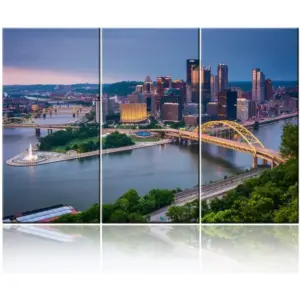 ALAYRA City Skyline on Canvas 28 x 14 x 3 panels Multi 01