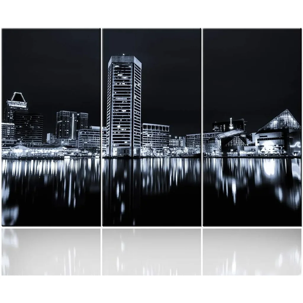 ALAYRA City Skyline on Canvas 28 x 14 x 3 panels Multi Artwork-14 01