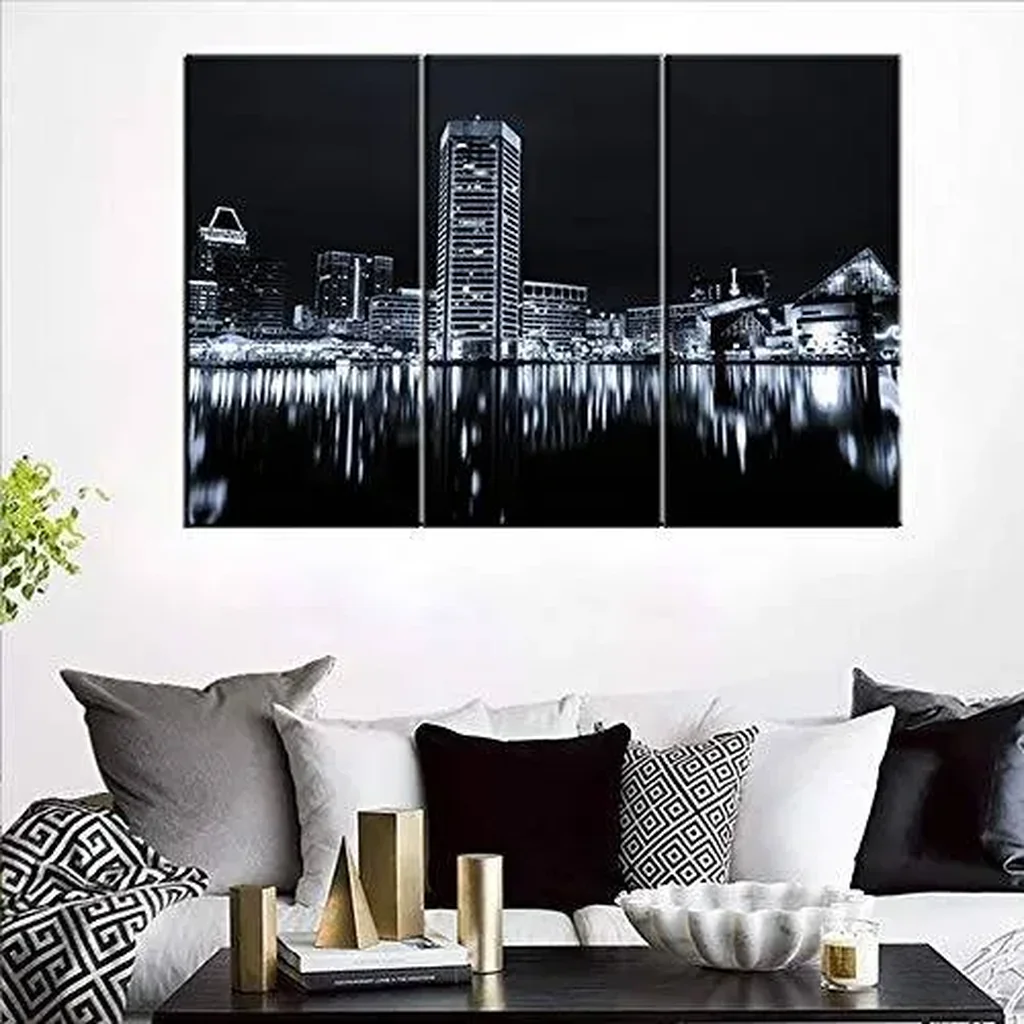 ALAYRA City Skyline on Canvas 28 x 14 x 3 panels Multi Artwork-14 01 - Image 2