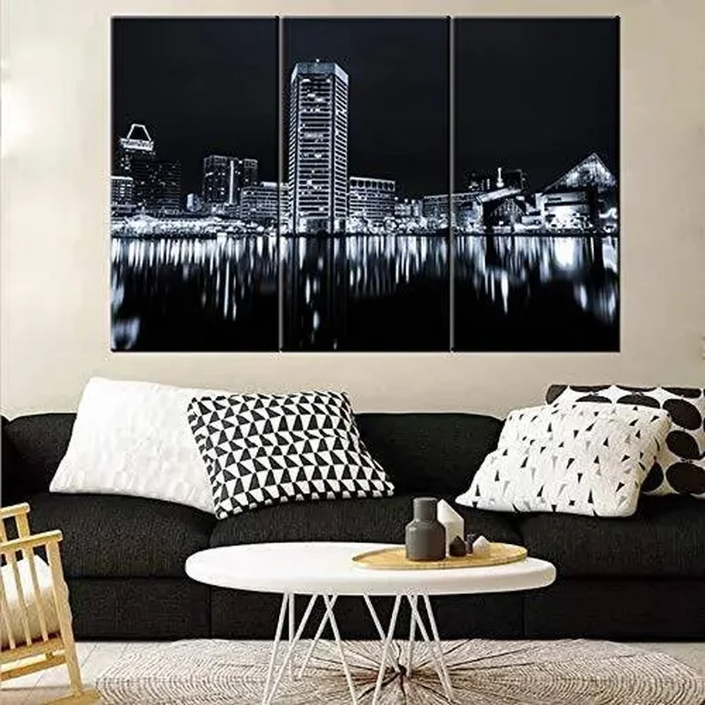 ALAYRA City Skyline on Canvas 28 x 14 x 3 panels Multi Artwork-14 01 - Image 3