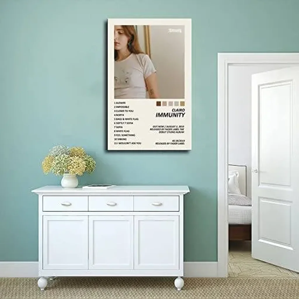 ALAYRA Clairo Poster Immunity Music Album Cover Canvas Poster Wall Art Decor Print Picture Paintings for Living Room Bedroom Decoration Unframe16x24inch(40x60cm) 01 - Image 3