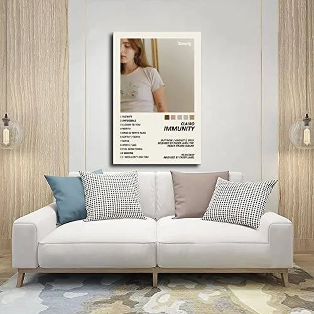 ALAYRA Clairo Poster Immunity Music Album Cover Canvas Poster Wall Art Decor Print Picture Paintings for Living Room Bedroom Decoration Unframe16x24inch(40x60cm) 01 - Image 4