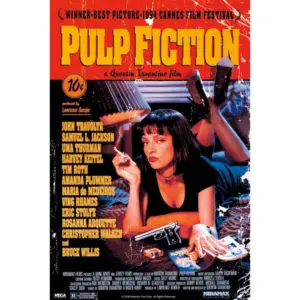 ALAYRA Close Up Pulp Fiction Poster (Main Motif) (Uma Thurman on Bed) (Size 61 x 91.5 cm) (Unframed) 01