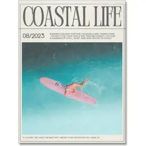 ALAYRA Coastal Cowgirl Beach Canvas Wall Art Print Surfer Girl Poster, Newspaper Summer Beachy Posters, Pictures of Beachy Scenes Wall Decor for Teen Girl Room(12x16in Unframed) 01