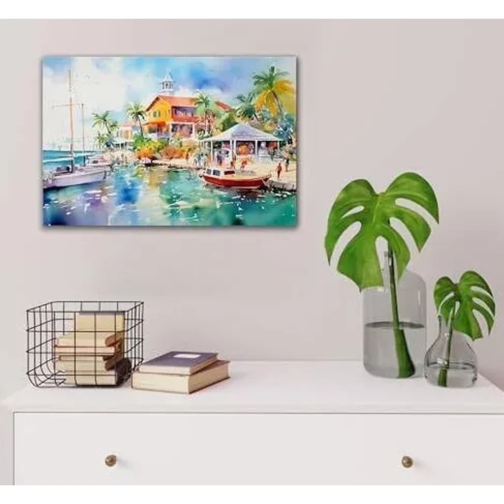ALAYRA Coastal Wall Art - Coastal Beach Wall Art for Living Room, Beach Pictures Ocean Wall Art for Bathroom Wall Decor, Coastal Seascape Wall Art Canvas Framed Ready To Hang 12x18'' 01 - Image 2
