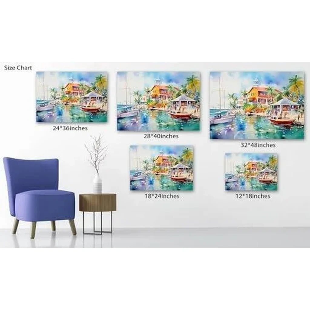 ALAYRA Coastal Wall Art - Coastal Beach Wall Art for Living Room, Beach Pictures Ocean Wall Art for Bathroom Wall Decor, Coastal Seascape Wall Art Canvas Framed Ready To Hang 12x18'' 01 - Image 3
