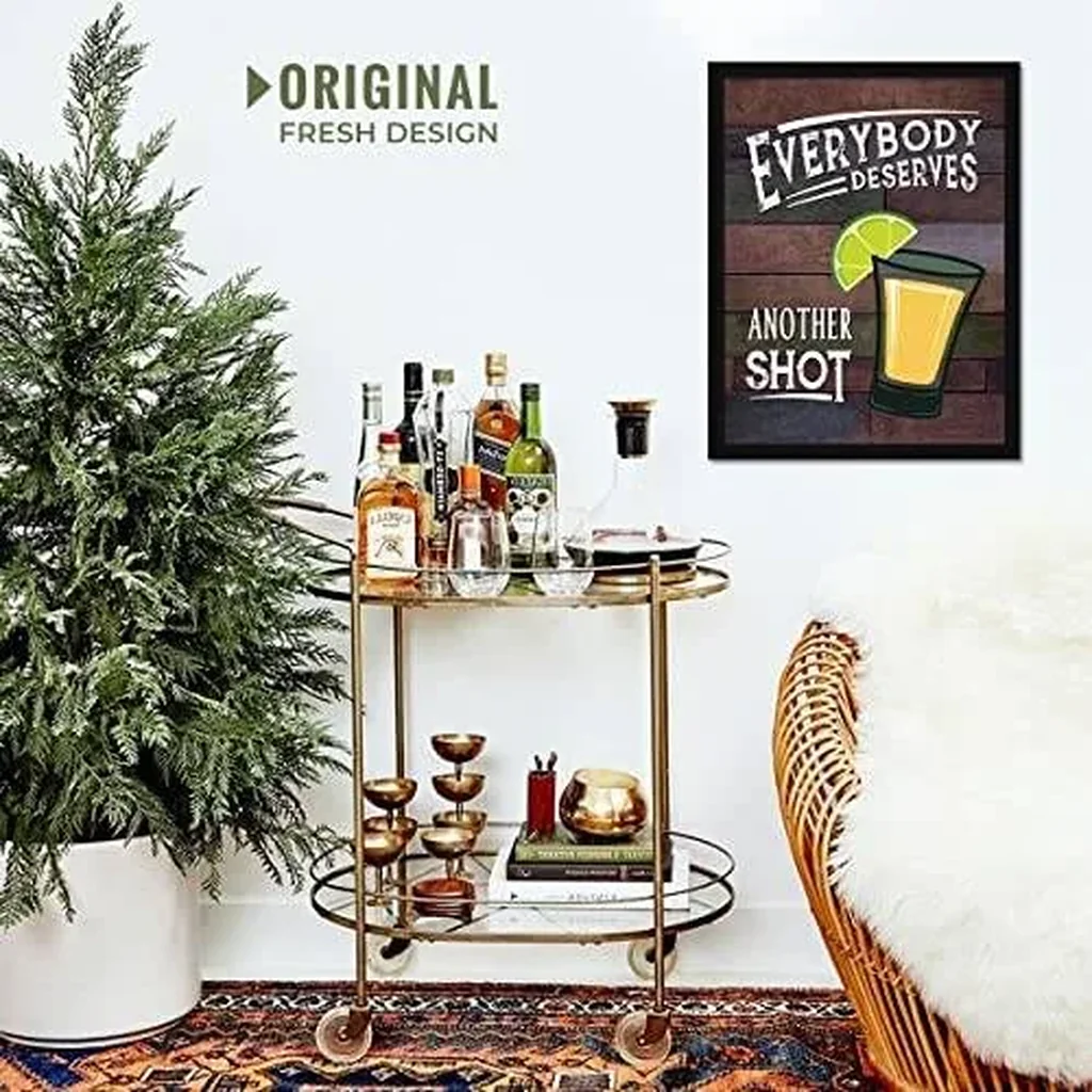 ALAYRA Cocktail Wall Quotes Fra - Bar Quotes Poster With Fra - Bar Framed Poster - Alcohol Quotes Wall Decoration Item - (14 X 11 Inches) 01 - Image 2