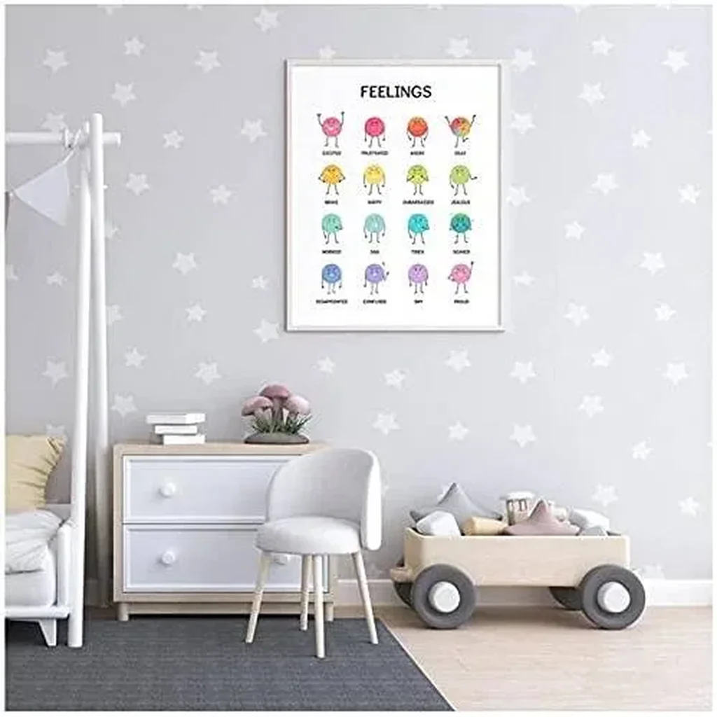 ALAYRA Colorful Emotion Poster Classroom Rainbow Theme Canvas Painting Education Preschool Wall Art Picture Children Room Decoration 60X80Cm Unframed 01 - Image 2