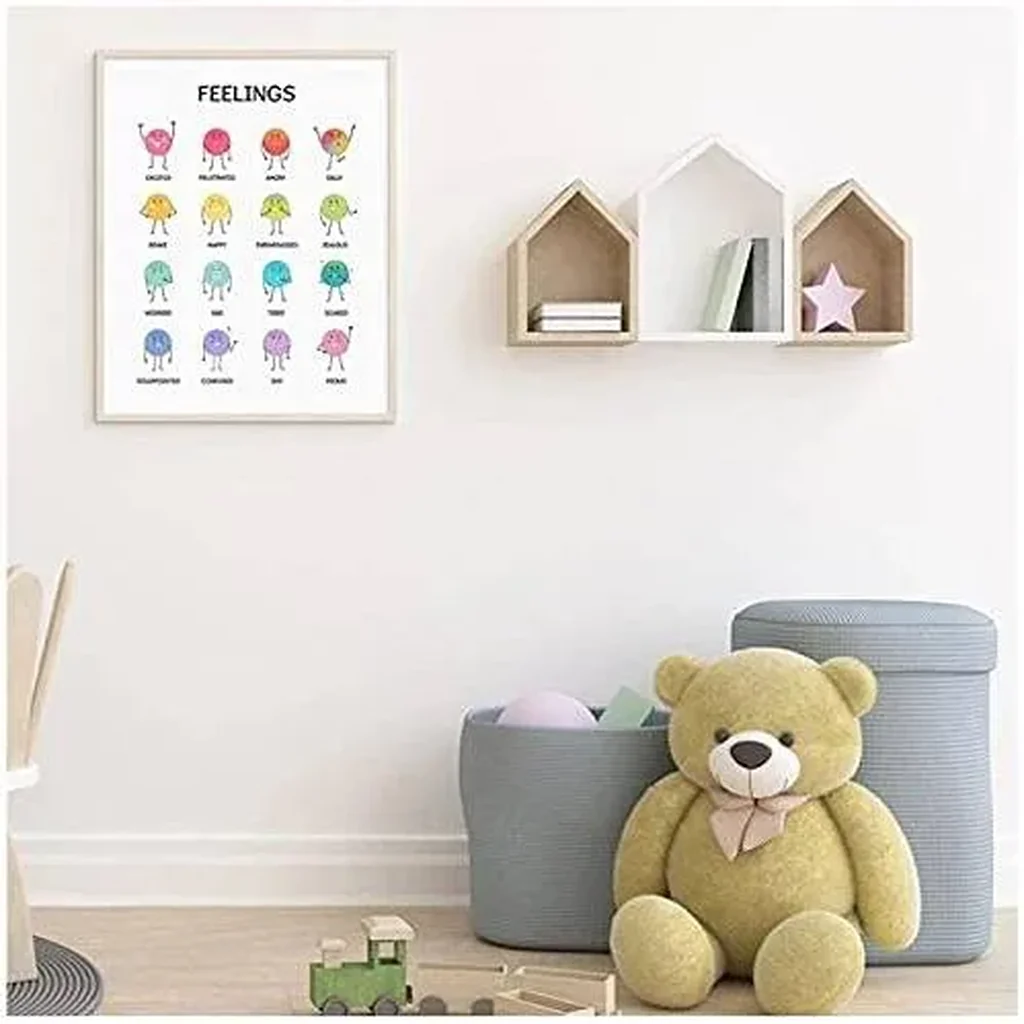 ALAYRA Colorful Emotion Poster Classroom Rainbow Theme Canvas Painting Education Preschool Wall Art Picture Children Room Decoration 60X80Cm Unframed 01 - Image 4