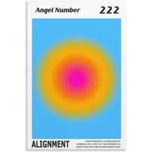 ALAYRA Colorful Gradient Aura Angel Numbers Poster Aesthetic Inspirational Quotes Wall Art Canvas Prints Pictures for Bedroom (12x16inch-Unframe, AngelNO-222) 01