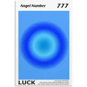 ALAYRA Colorful Gradient Aura Angel Numbers Poster Aesthetic Inspirational Quotes Wall Art Canvas Prints Pictures for Bedroom (12x16inch-Unframe, AngelNO-777) 01