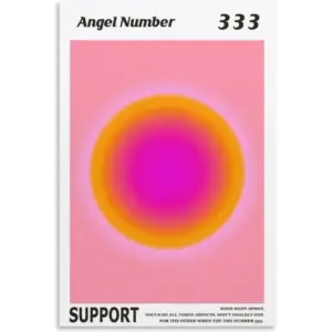 ALAYRA Colorful Gradient Aura Angel Numbers Poster Aesthetic Inspirational Quotes Wall Art Canvas Prints Pictures for Bedroom (16x24inch-Unframe, AngelNO-333) 01