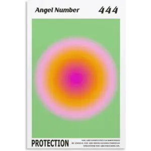 ALAYRA Colorful Gradient Aura Angel Numbers Poster Aesthetic Inspirational Quotes Wall Art Canvas Prints Pictures for Bedroom (16x24inch-Unframe, AngelNO-444) 01