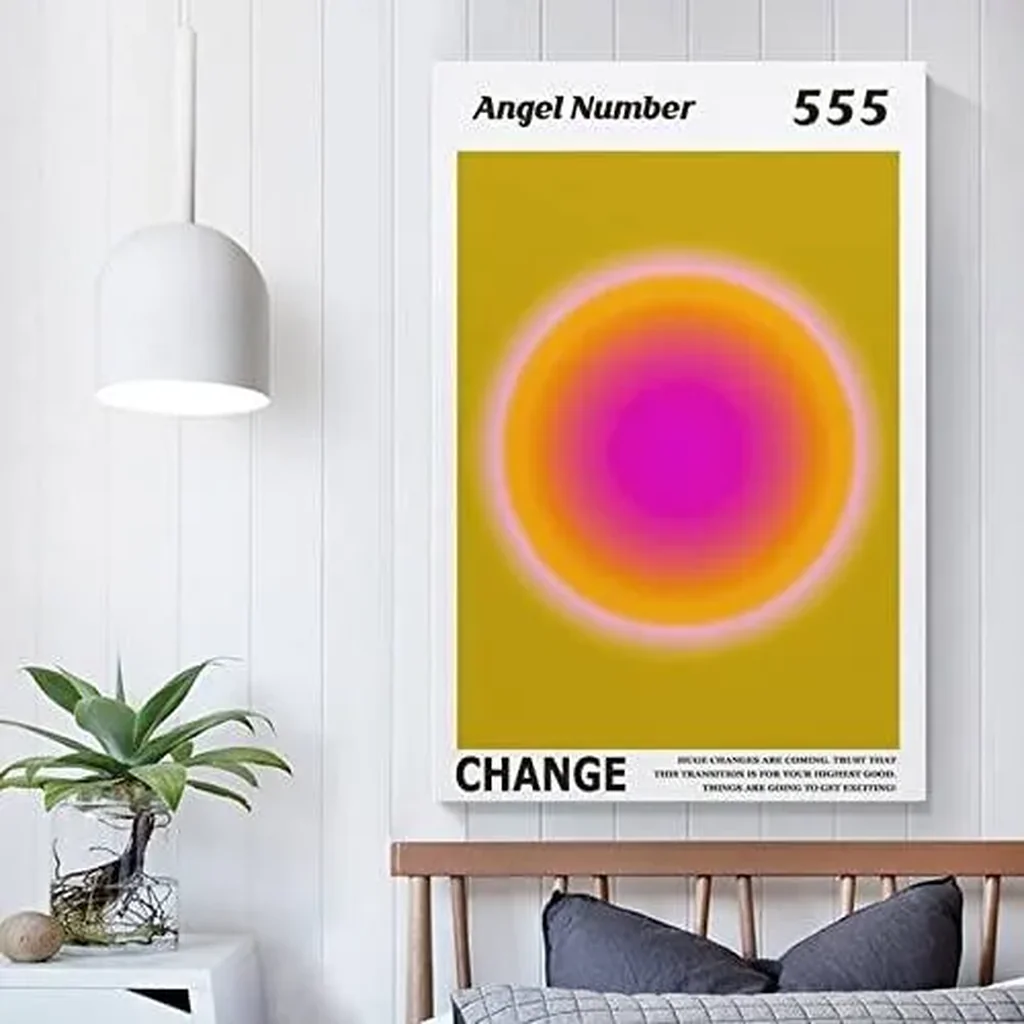 ALAYRA Colorful Gradient Aura Angel Numbers Poster Aesthetic Inspirational Quotes Wall Art Canvas Prints Pictures for Bedroom (16x24inch-Unframe, AngelNO-555) 01 - Image 6