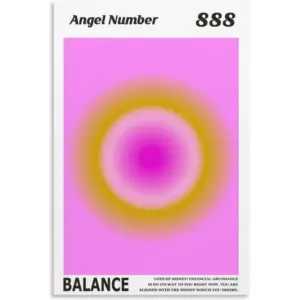 ALAYRA Colorful Gradient Aura Angel Numbers Poster Aesthetic Inspirational Quotes Wall Art Canvas Prints Pictures for Bedroom (16x24inch-Unframe, AngelNO-888) 01