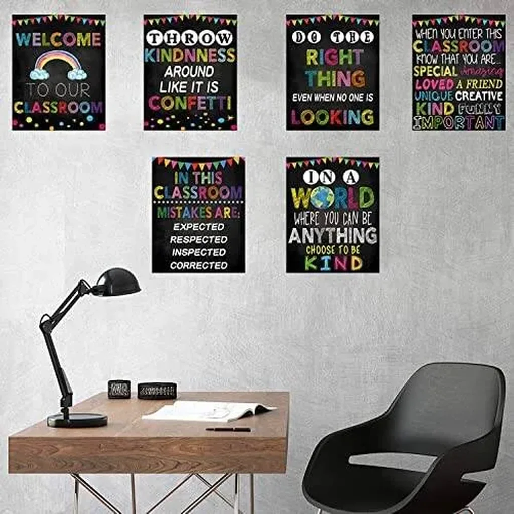 ALAYRA Colorful Inspirational Quote Canva Wall Art Growth Mindset Prints Positive Posters Set of 6Classroom Office School Bulletin Board Decor 8 x 10 Inch Unframed, 20cmx25cm (8inchx10inch) 01 - Image 6