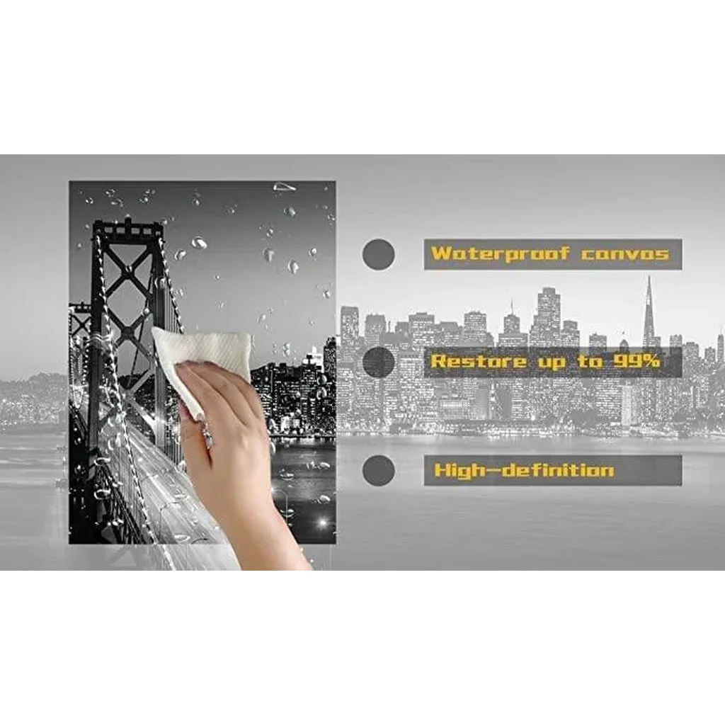 ALAYRA Columbus Ohio Wall Art Artwork Canvas Print for Living Room Nature Landscape Pictures Framed Columbus Skyline Night Wall Decor View Painting Poster Home Bedroom Decorations(48''Wx32''H) 01 - Image 6