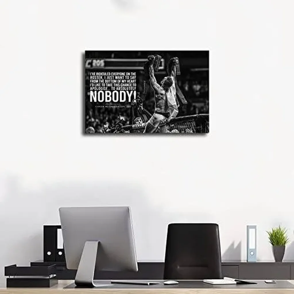 ALAYRA Conor Mcgregor Poster Print Signed Fight Posters with Quote Canavs For Boys Room Unframe-style 16x24inch(40x60cm) 01 - Image 2
