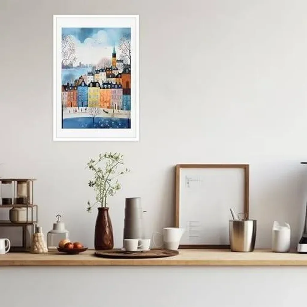 ALAYRA Copenhagen Colourful Winter City Scene Posters Unique Scandinavian Houses Place To Travel Winter Snow Nuremberg Germany Snow Canvas Prints For Home Bedroom Dorm Wall Decor 12x16in Unframed 01 - Image 2