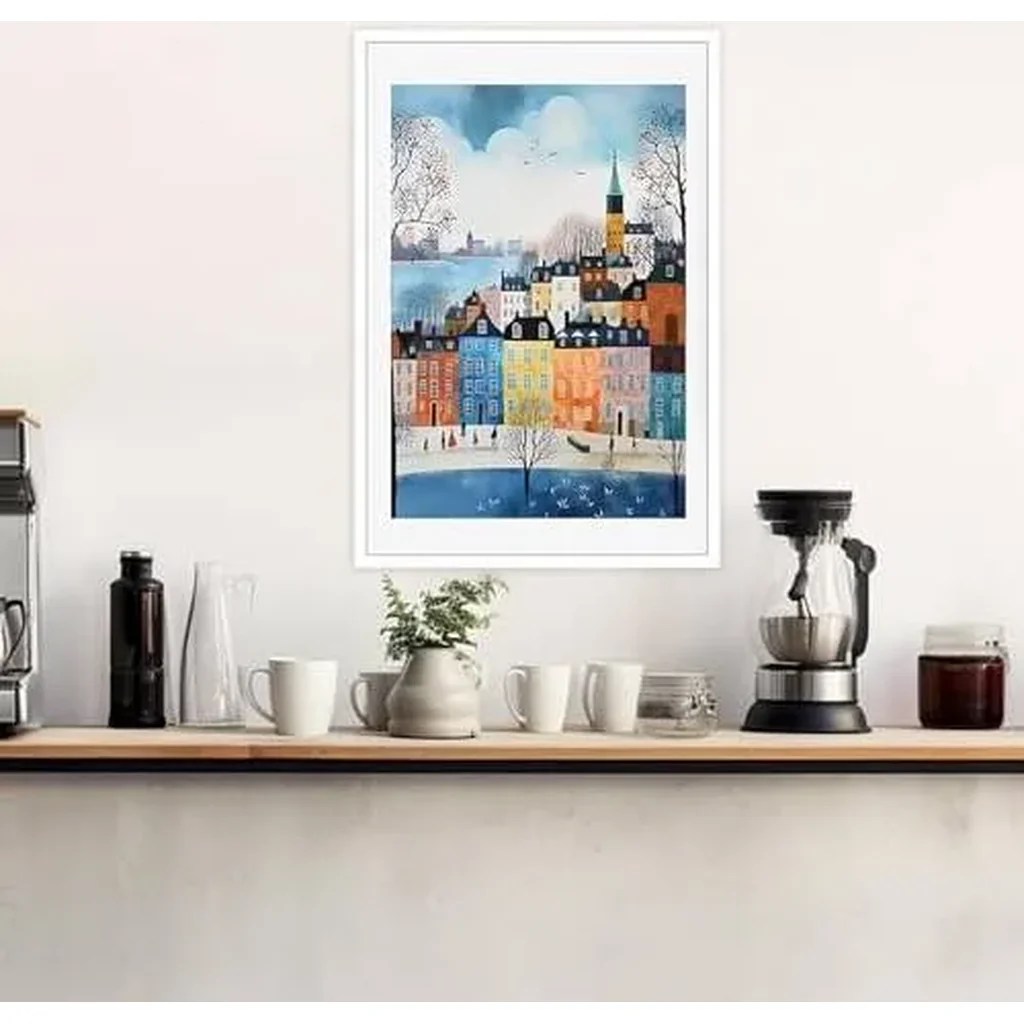 ALAYRA Copenhagen Colourful Winter City Scene Posters Unique Scandinavian Houses Place To Travel Winter Snow Nuremberg Germany Snow Canvas Prints For Home Bedroom Dorm Wall Decor 12x16in Unframed 01 - Image 3