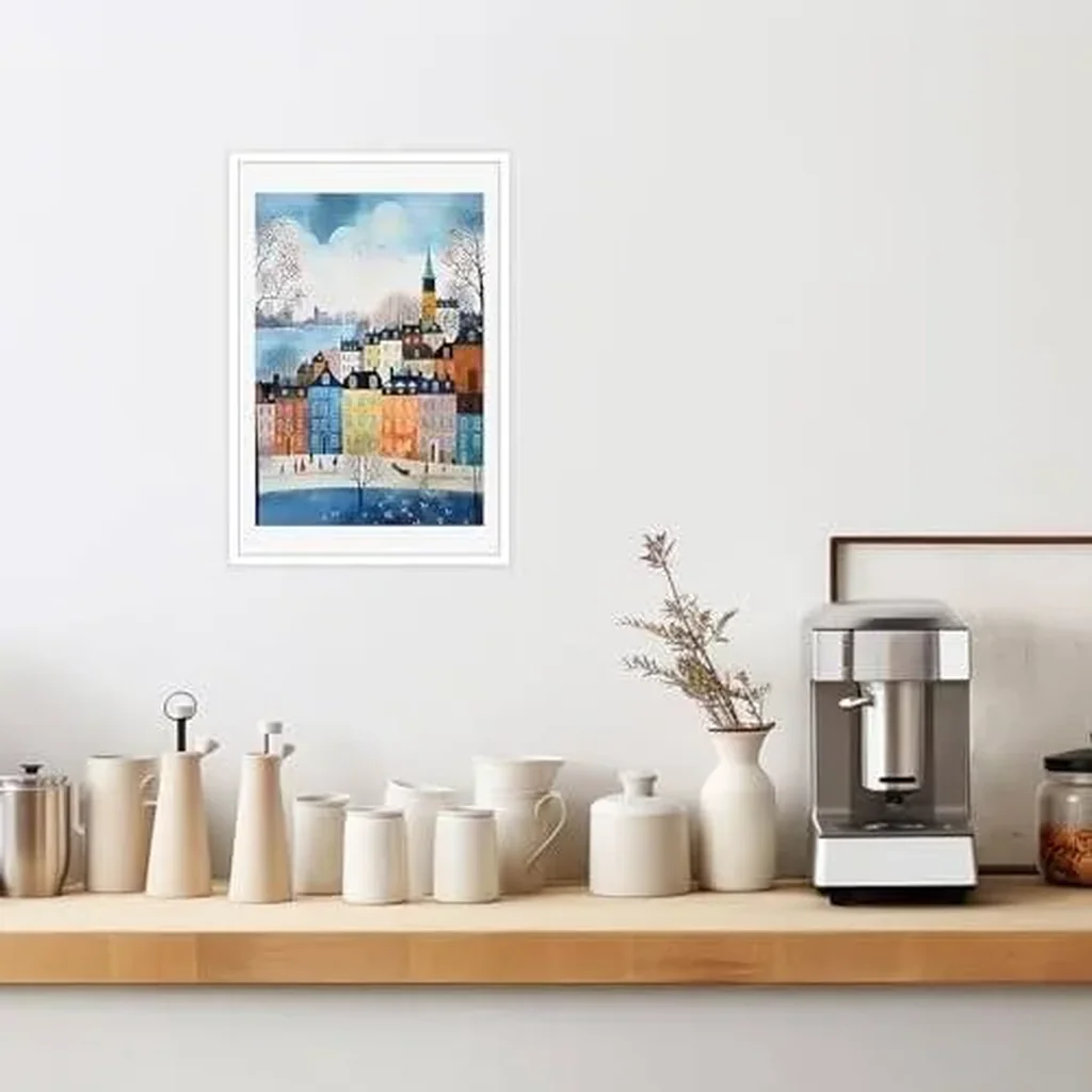 ALAYRA Copenhagen Colourful Winter City Scene Posters Unique Scandinavian Houses Place To Travel Winter Snow Nuremberg Germany Snow Canvas Prints For Home Bedroom Dorm Wall Decor 12x16in Unframed 01 - Image 4