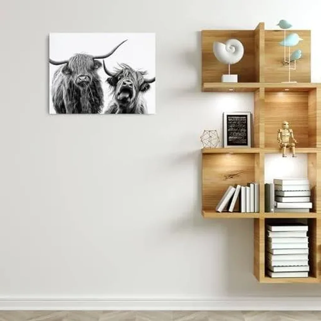 ALAYRA Cow Wall Art Western Wall Decor Funny Cows with BandaCanvas Framed Art Cow Print Stuff Cow Gifts Cow Paintings Western Decor Country Room Decor for Home Farmhouse Bedroom Kitchen Nursery-3 01 - Image 3