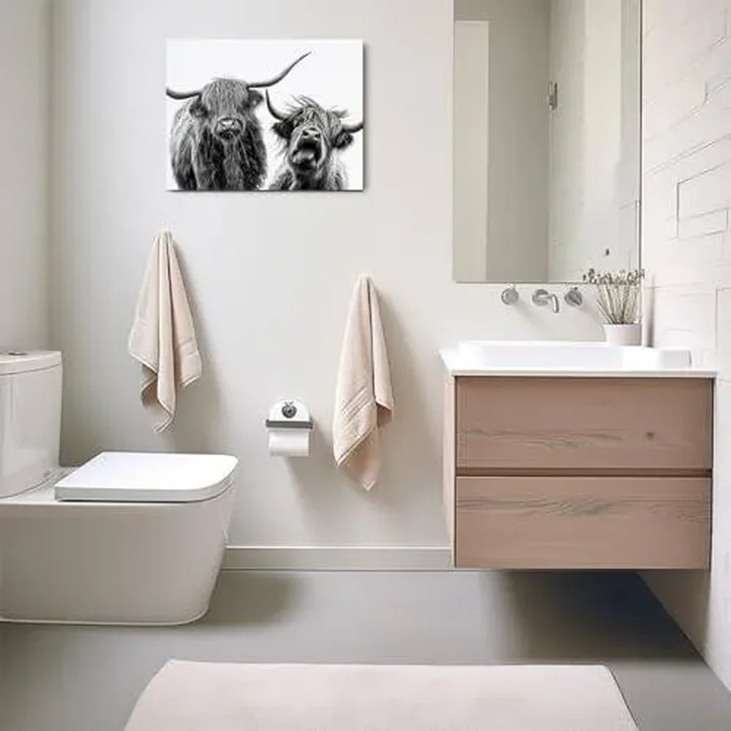 ALAYRA Cow Wall Art Western Wall Decor Funny Cows with BandaCanvas Framed Art Cow Print Stuff Cow Gifts Cow Paintings Western Decor Country Room Decor for Home Farmhouse Bedroom Kitchen Nursery-3 01 - Image 5