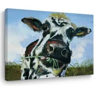 ALAYRA Cow Wall Art Western Wall Decor Funny Cows with BandaCanvas Framed Art Cow Print Stuff Cow Gifts Cow Paintings Western Decor Country Room Decor for Home Farmhouse Bedroom Kitchen Nursery-8 01