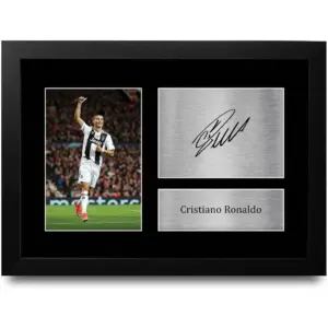 ALAYRA Cristiano Ronaldo Juventus Gifts Printed Signed Autograph Picture for Football Fans and Supporters - A4 Framed 01
