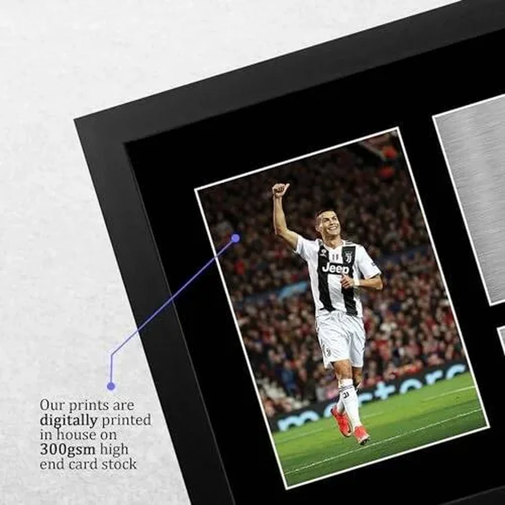 ALAYRA Cristiano Ronaldo Juventus Gifts Printed Signed Autograph Picture for Football Fans and Supporters - A4 Framed 01 - Image 2