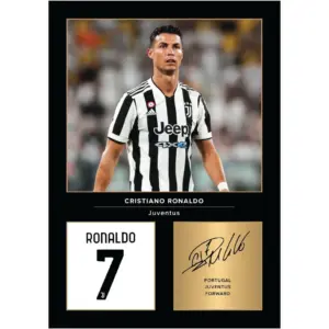 ALAYRA Cristiano Ronaldo Juventus Signed A4 Printed Photo Picture Display Gift For Juventus Fans Digitally Reproduced Signature Unframed 01