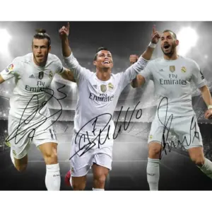 ALAYRA Cristiano Ronaldo Karim Benzema Gareth Bale Signed Photo Autograph Print Wall Art Home Decor 01