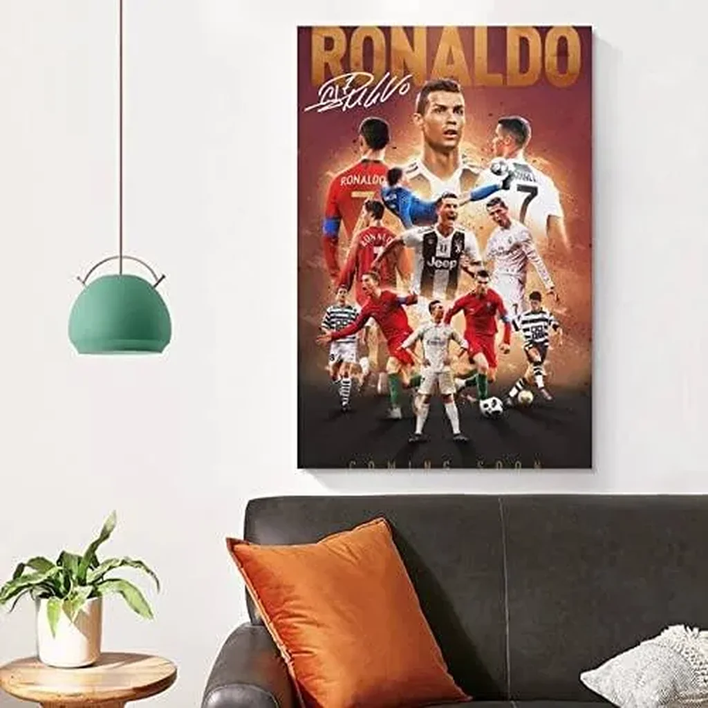 ALAYRA Cristiano Ronaldo Poster 2 Wall Art Canvas Print Poster Home Bathroom Bedroom Office Living Room Decor Canvas Poster Unframe 12x18inch(30x45cm) 01 - Image 2