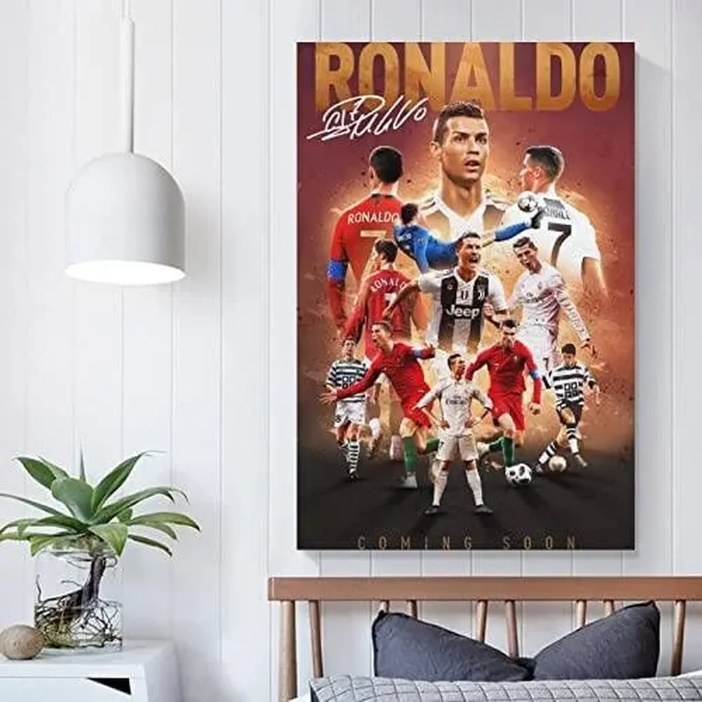 ALAYRA Cristiano Ronaldo Poster 2 Wall Art Canvas Print Poster Home Bathroom Bedroom Office Living Room Decor Canvas Poster Unframe 12x18inch(30x45cm) 01 - Image 3
