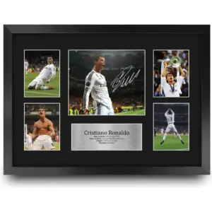 ALAYRA Cristiano Ronaldo Real Madrid Printed Memorabilia Signed Autograph Photograph Display for Football Fans and Supporters - A3 Framed 01
