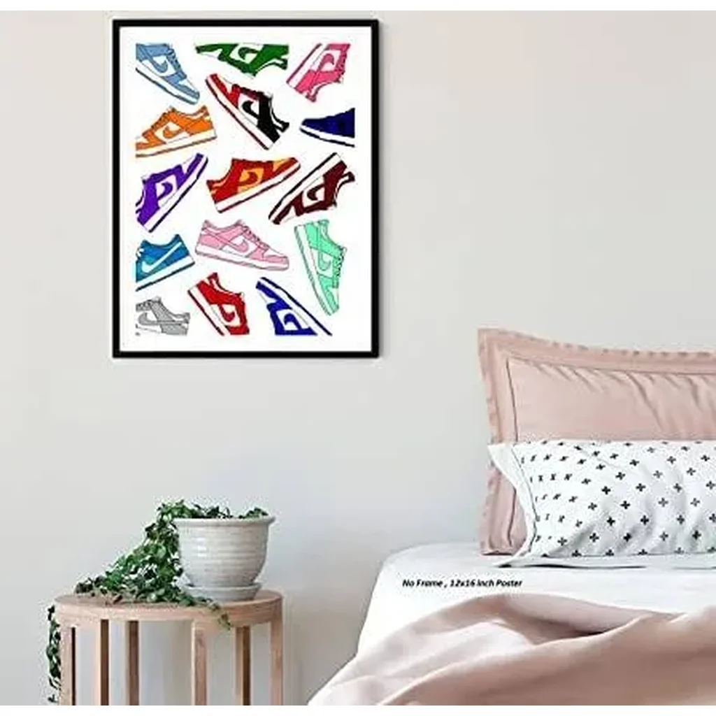 ALAYRA Custom Dunk Low Sneaker Poster (12x16 Inch) Unframed AJ Wall art, , Michael Jordan Poster, Sneaker Air Gym Shoes Shoebox Collection Aesthetic Cool Poster for Teen 01 - Image 4