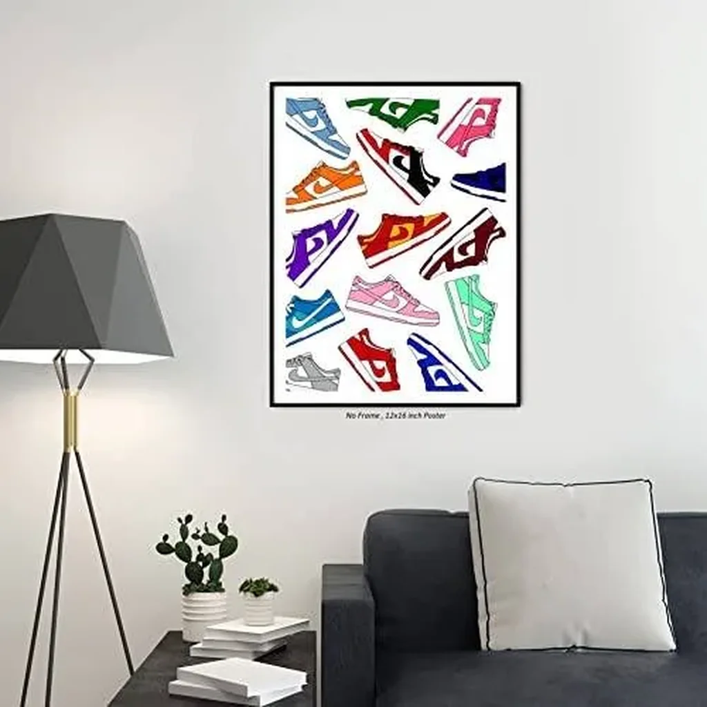 ALAYRA Custom Dunk Low Sneaker Poster (12x16 Inch) Unframed AJ Wall art, , Michael Jordan Poster, Sneaker Air Gym Shoes Shoebox Collection Aesthetic Cool Poster for Teen 01 - Image 5