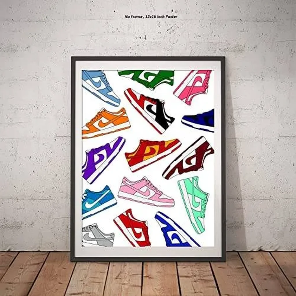 ALAYRA Custom Dunk Low Sneaker Poster (12x16 Inch) Unframed AJ Wall art, , Michael Jordan Poster, Sneaker Air Gym Shoes Shoebox Collection Aesthetic Cool Poster for Teen 01 - Image 6