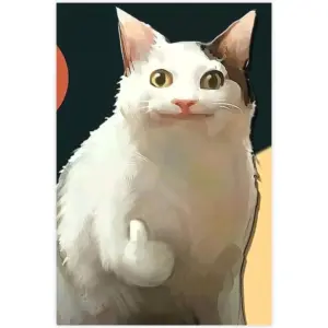 ALAYRA Cute Funny Cat Wall Art Decor - Lover Gifts for Women, Poster Decorations for Bedroom Bathroom Home - Themed Gifts Unframe-Style 12x18inch (30x45cm) 01