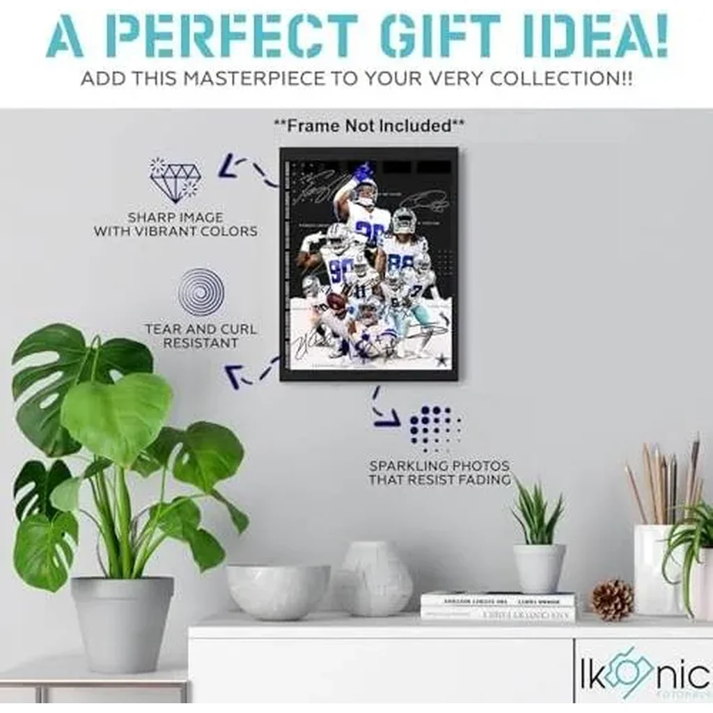 ALAYRA Dak Prescott Tony Pollard Micah Parsons Lamb Martin Lawrence Turpin Signed Photo Autograph Print Wall Art Home Decor 01 - Image 2
