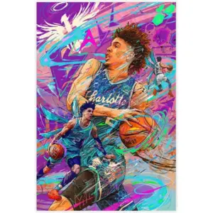 ALAYRA dalouh LaMelo Ball Poster Baskerball Portrait Art Canvas Poster Wall Art Decor Print Picture Paintings for Living Room Bedroom Decoration Unframe16x24inch(40x60cm) 01