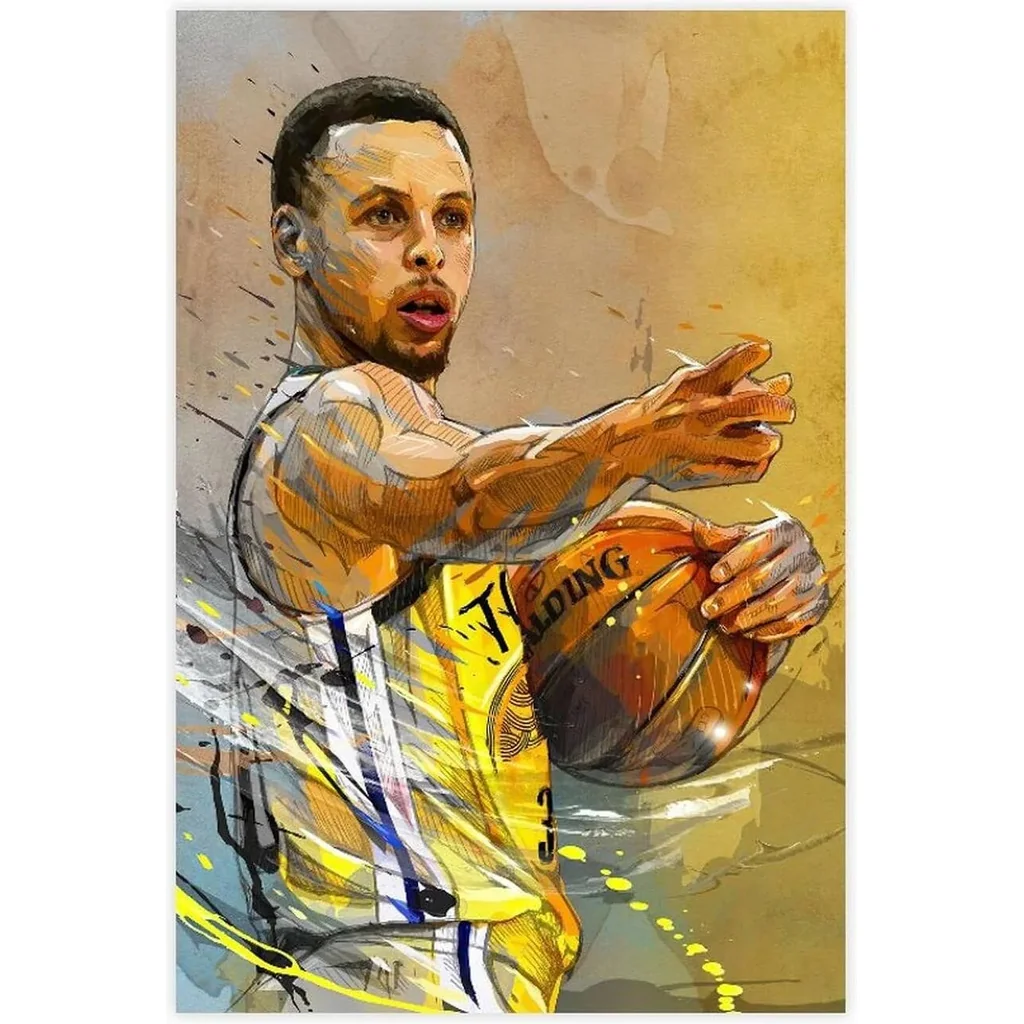 ALAYRA dalouh Stephen Curry Poster Baskerball Portrait Art Canvas Poster Bedroom Decor Sports Landscape Office Room Decor Gift Unframe16x24inch(40x60cm) 01