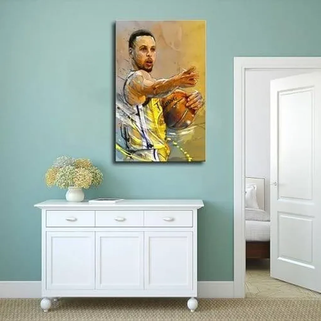 ALAYRA dalouh Stephen Curry Poster Baskerball Portrait Art Canvas Poster Wall Art Decor Print Picture Paintings for Living Room Bedroom Decoration Unframe12x18inch(30x45cm) 01 - Image 3